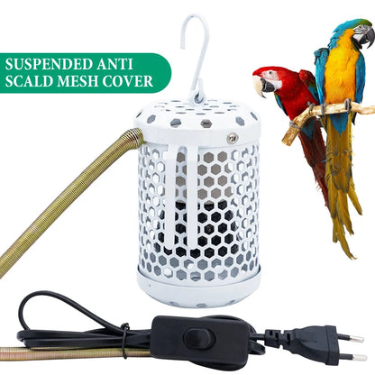 Pet Parrot Heater Preservation Cage Heating Lamp Anti-bite Anti-scalding Reptile Warm Lights Accessories Bird Supplies 220V