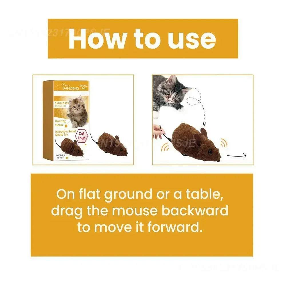 Pet Interactive Mouse Toy Plush Simulation Sound-Making Cat  Boredom Relief Amusement Chew Toy Safe Durable Small Size Realistic