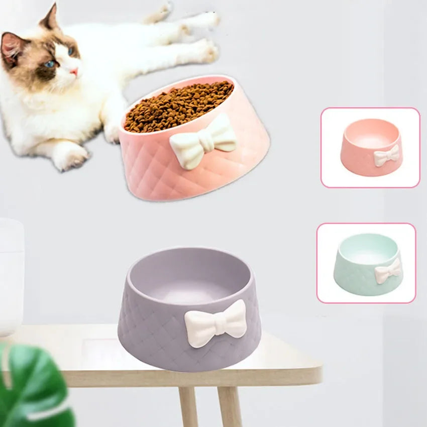 Pet Dog Food Bowls ,Lovely Bowknot Puppy Feeder Dish Bowl,Feeders Bow Cat Bowl For Water Sweet Princess Pet Feeding Bowls миски