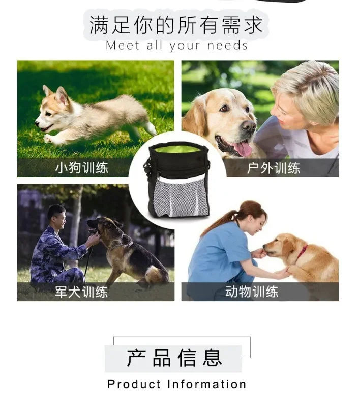 Dog Training Pouch Snack Carrier Outdoor Feeding Waist Bag Portable Foldable Pet Supplies Treat Holder Walking Adjustable Pack