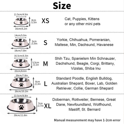 1PC Stainless Steel Pet Bowl Cat Bowl Dog Food Bowl Multi-Specification Anti-fall Food Bowl Food Bowl Feeding Pet Supplies