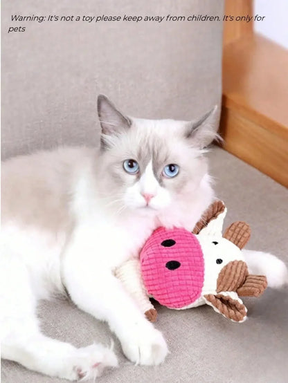 Cute Plush Pet Toys Cow Animal Plush Toys for Dog and Cat Interactive Plush Dog Toys Durable Puppy teething chewing Toys