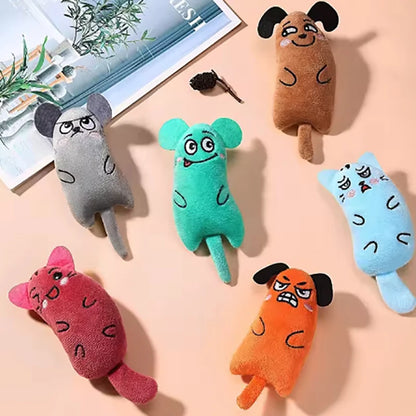 Cartoon animal toys are durable and bite resistant plush and interactive pet toys are suitable for cats to play at home