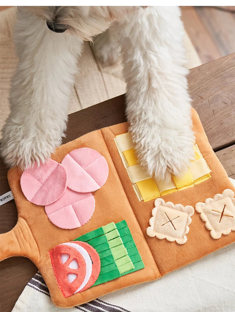 Pet Dog Snuffle Mat Puzzle Plush Dog Toys for Small Medium Dogs Dog Slow Food Toys Feeding Bowl Food Dispenser Treats Pad