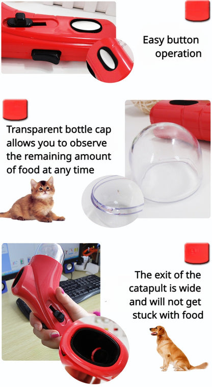 Dog Food Launcher Snack Feeder Pet Training Reward Toy Puppy Kitten Outdoor Interactive Plaything Pet Supplies Fun Beach Toys