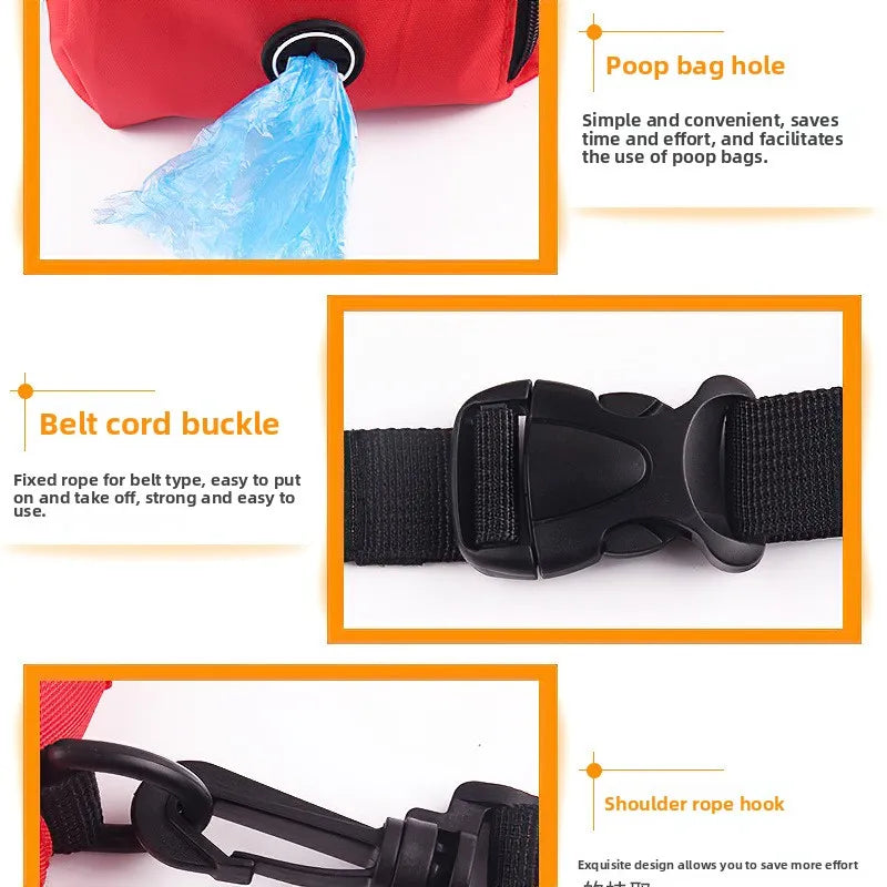 Dog Training Pouch Snack Carrier Outdoor Feeding Waist Bag Portable Foldable Pet Supplies Treat Holder Walking Adjustable Pack