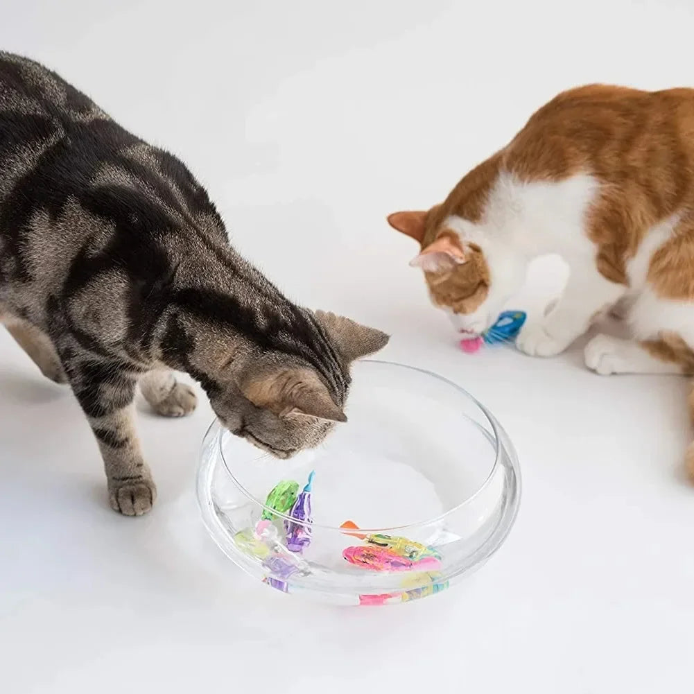 Cat Toy LED Inductive Interactive Swimming Robot Fish Toys Glowing Electric Fishs Stimulate Kitten Hunting Instinct Pet Products