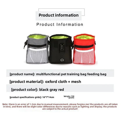 Dog Training Pouch Snack Carrier Outdoor Feeding Waist Bag Portable Foldable Pet Supplies Treat Holder Walking Adjustable Pack