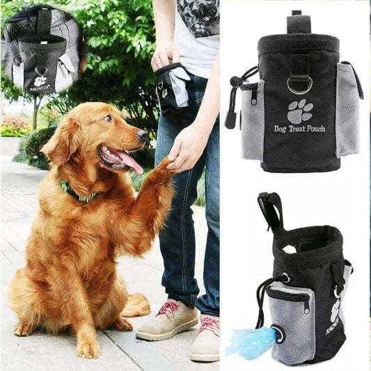 Pet Dog Treat Pouch, Portable Dog Training Bags, Pet Snack Food Container, Puppy Snack Reward Waist Bag for Outdoor Feeding