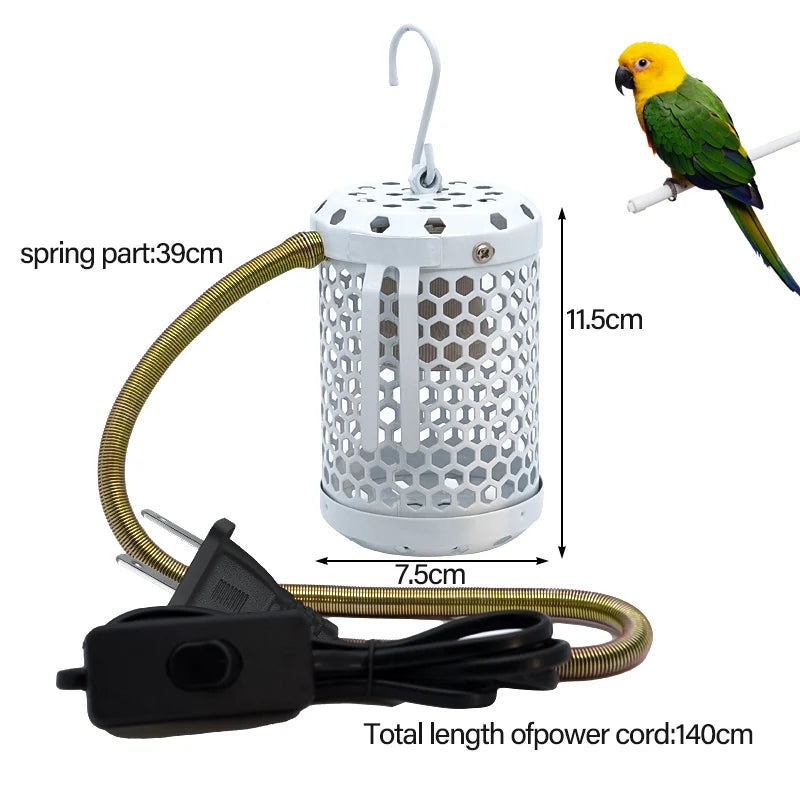 Pet Parrot Heater Preservation Cage Heating Lamp Anti-bite Anti-scalding Reptile Warm Lights Accessories Bird Supplies 220V