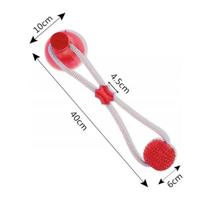 Pet Toys for Small Dogs, Rubber Dog Toy, Dog Push Toy with TPR Ball, Pet Tooth Cleaning Chewing Toy with Suction Cup