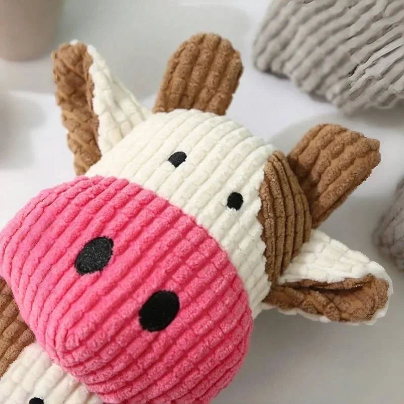 Cute Plush Pet Toys Cow Animal Plush Toys for Dog and Cat Interactive Plush Dog Toys Durable Puppy teething chewing Toys