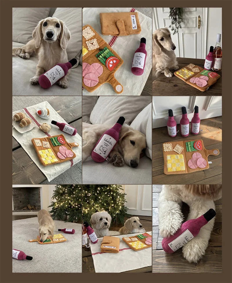 Pet Dog Snuffle Mat Puzzle Plush Dog Toys for Small Medium Dogs Dog Slow Food Toys Feeding Bowl Food Dispenser Treats Pad