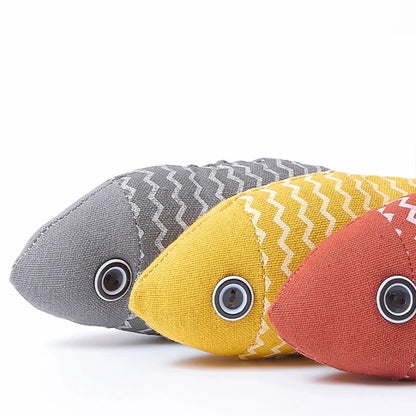 MADDEN Cat Fish Toy Cat Scratcher Catnip Toy Interactive Simulation Fish Cat Mint Fidget Toys Stuffed Playing Toy For Cat Kitten
