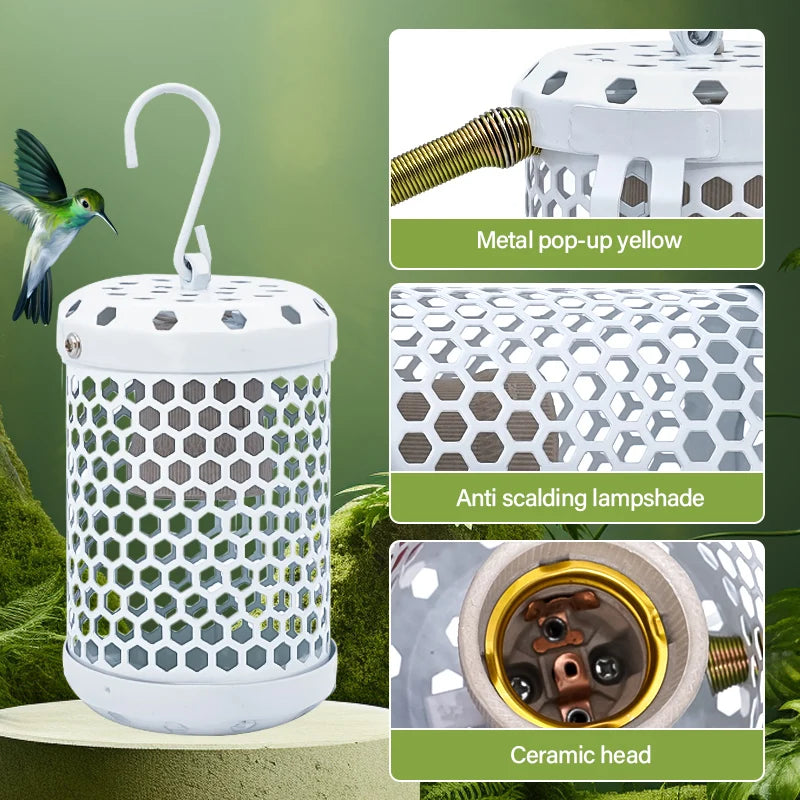 Pet Parrot Heater Preservation Cage Heating Lamp Anti-bite Anti-scalding Reptile Warm Lights Accessories Bird Supplies 220V