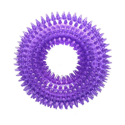 Strong Donut TPR Pet Dog Chew Toys with Squeak for Small Medium Dogs French Bulldog Corgi Border Shepherd Puppy Pets Accessories