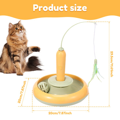 Interactive Pet Cat Toys Self-entertainment toys Rotating Cat Teaser Stick Funny Toys for cats with Ball feather Cat accessories
