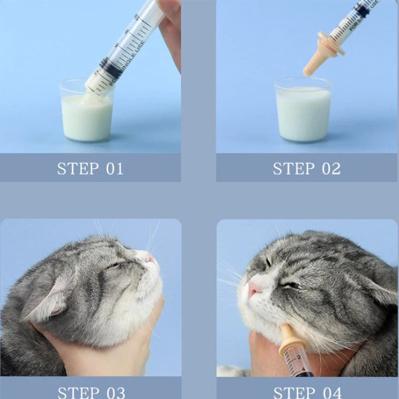 Pet Feeding Nipple For Puppy Dog Cat Hamster Feeding Pacifier Medicine Feeding Oral Syringe With Silicone Nipple Feeder