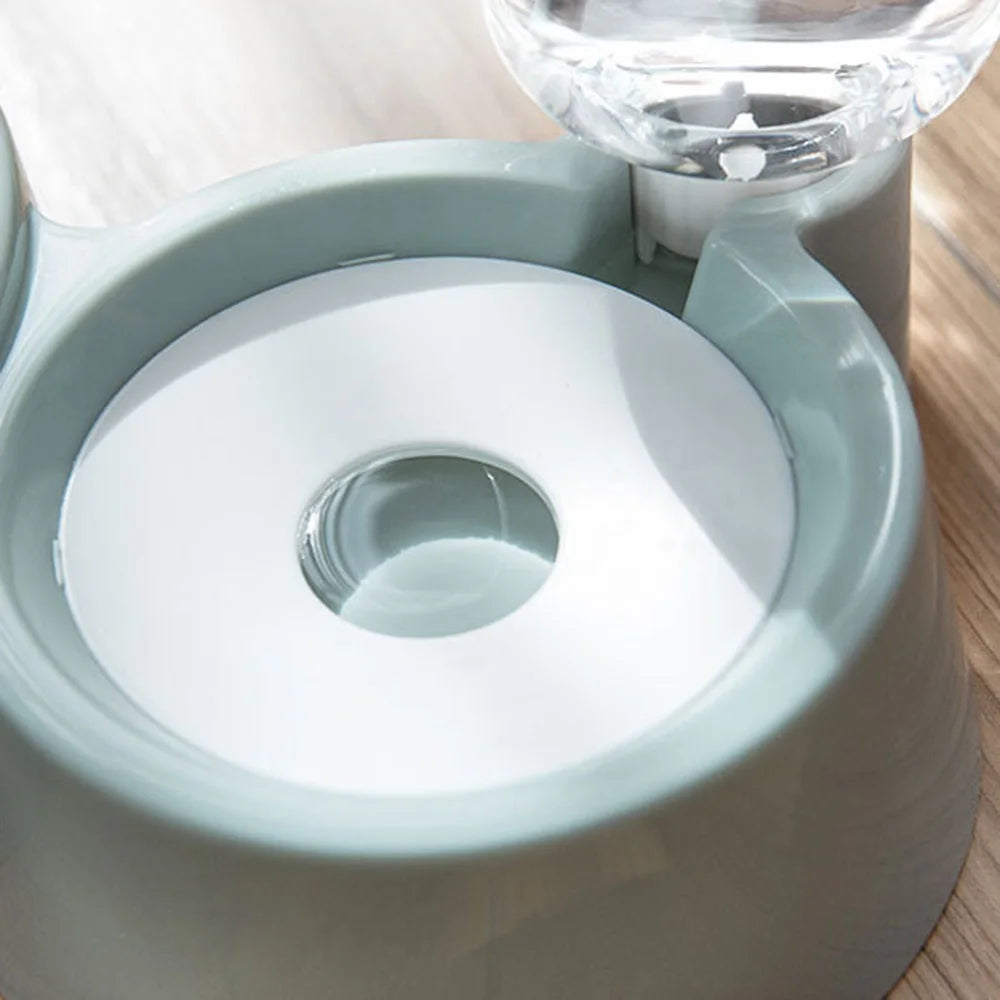 Pet Bowls Set for Dogs & Cats: Anti-Spill Food Bowl + Automatic Water Bowl, Non-Slip Pet Feeding Dishes Kit for Puppies Kittens