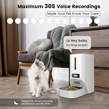 4L Timed Automatic Pet Feeders For Cats And Dogs Dry Food Dispenser With Desiccant Bag Timed Cat Feeder Programmable Portion Size Control 9 Meals Per Day 30s Voice Recorder