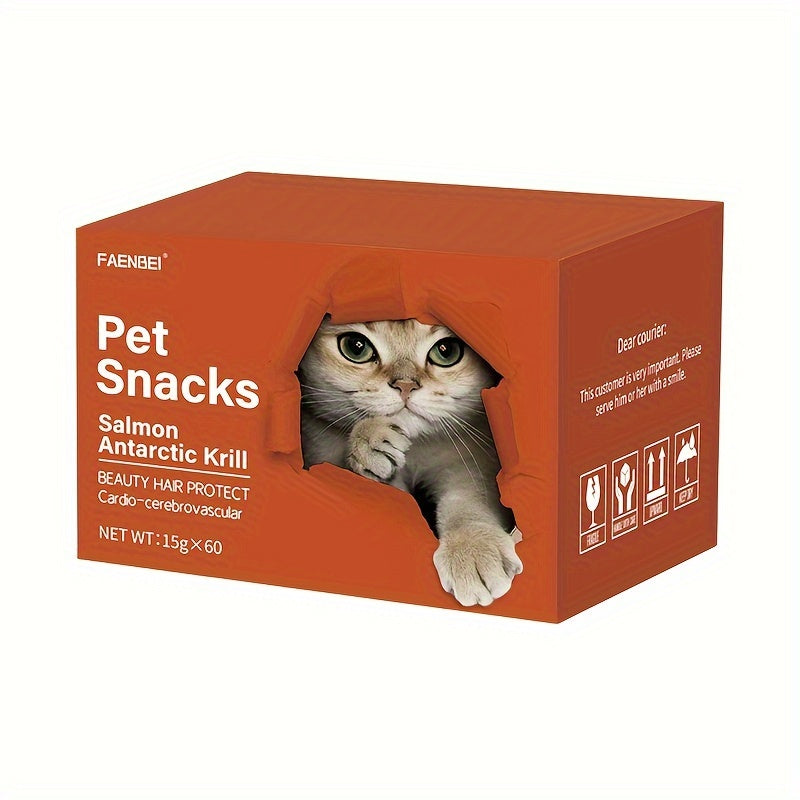 [Pet Pampering] Farmer's Delight Cat Treats - Chicken Egg Yolk, Salmon Krill, Tuna Mussel Flavors, 0.52oz Bags, 24/60pcs, Lickable & Squeezable, Nutritious Pet Snacks for Cats, Feline Rewards | Vibrant Packaging | Healthy Cat