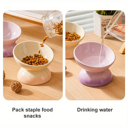 Premium Ceramic Pet Feeding Bowls - Elevate Dining for Dogs & Cats - Reduces Neck Strain, Enhances Digestion with Stylish Red Design