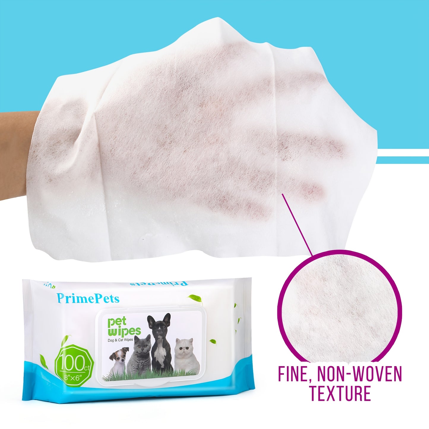 Dog Grooming Wipes, 600 Count, 6x8 Inch Deodorizing Wipes For Dogs & Cats, 100% Fragrance Free, Natural Pet Wipes For Cleaning Face Bum Eyes Ears Paws Teeth, Dog Wipes