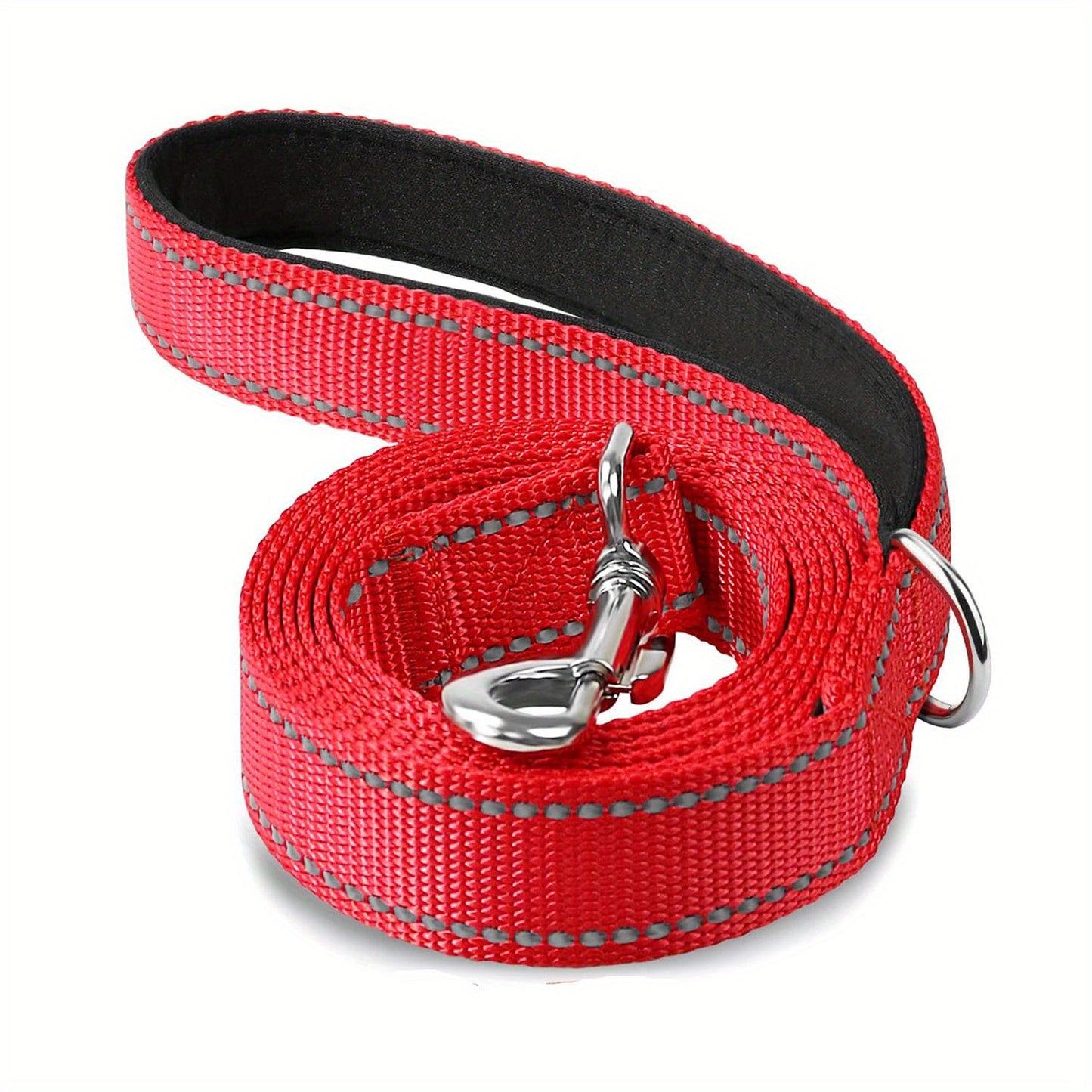1pc Single Sided Reflective Dog Leash Soft Neoprene Padded Breathable 1 Inch Wide, Pet Leash 6FT/5FT/4FT For Medium & Large Dogs Walking And Training