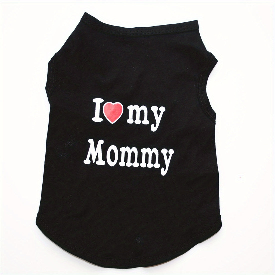 1pc Breathable Pet Vest for Summer Parties - Adorable 'I Love My Daddy/Mommy' Graphic Design for Dogs and Cats