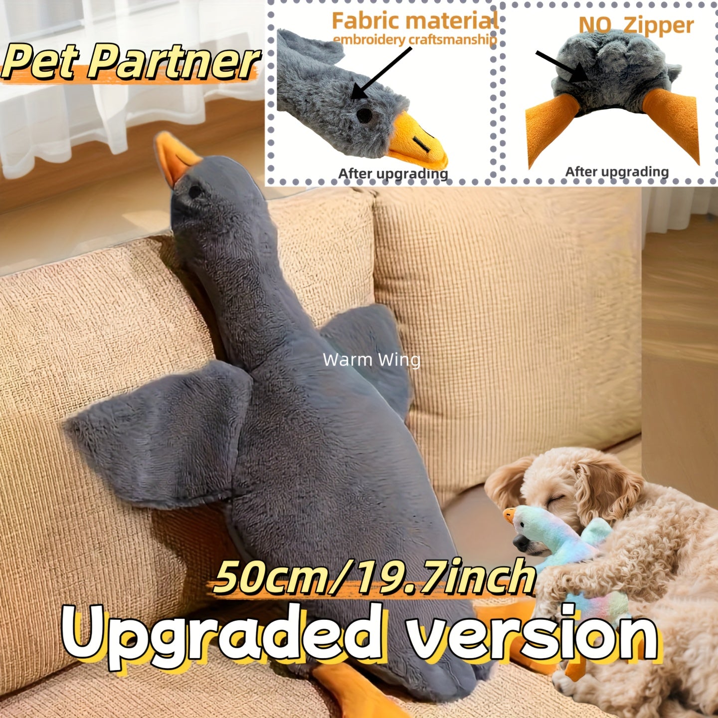 19.69inch Tie-Dye Duck Toy for Dogs & Cats - 2025 New Design with Embroidered Safety Eyes - Washable Pet Toy for Small to Large Pets, Calming Pet Toy, Playtime Fun for Pets, Perfect Christmas/Birthday Gift for Pets, Dog Toy,