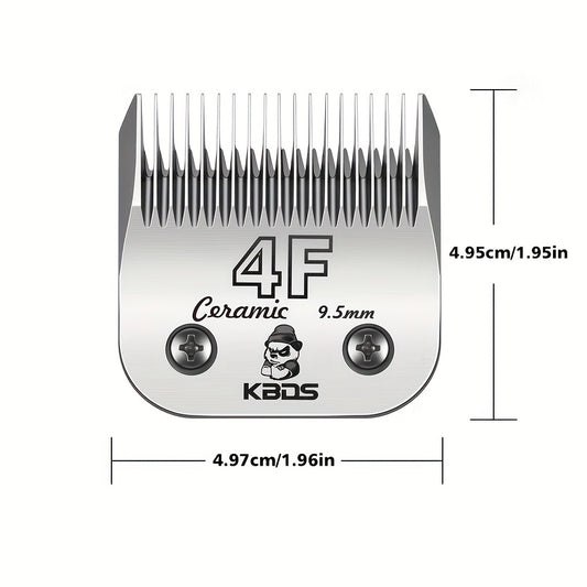 4-Pack Professional Ceramic Detachable Blades - Compatible with Andis, Oster A5, Wahl KM10 Series Clippers, KBDS Size 10/7F/5F/4F, Cut Length 1/16"(1.5mm) to 3/8"(9.5mm) for Pet Dog Grooming