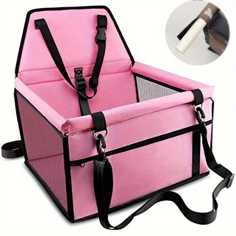 Pet Car Booster Seat For Dog Cat Portable And Breathable Bag With Seat Belt Dog Carrier Safety Stable For Travel Look Out With Clip On Leash With PVC Tube Christmas Gift