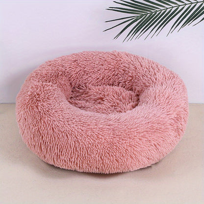 Ultra-Soft Plush Round Pet Bed - Luxurious Sleeping Haven with Warmth and Comfort for Dogs and Cats - Perfect for Cozy Naps and Snuggles