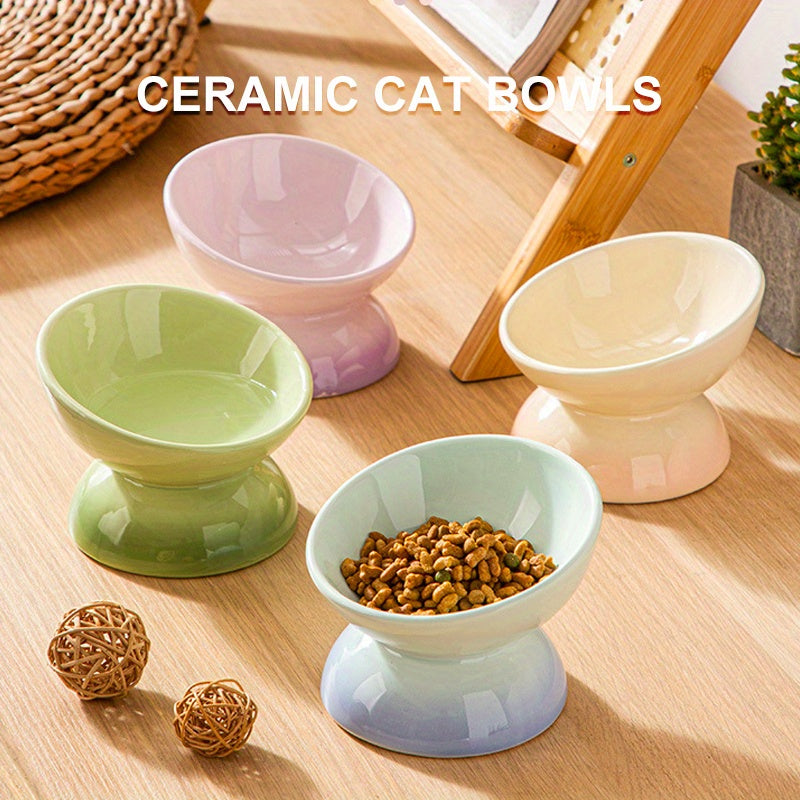 Premium Ceramic Pet Feeding Bowls - Elevate Dining for Dogs & Cats - Reduces Neck Strain, Enhances Digestion with Stylish Red Design