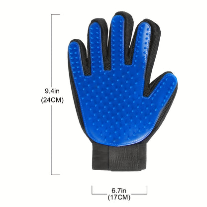 2pcs 2-in-1 Pet Grooming Glove Brush for Dogs and Cats - Fur and Hair Removal Mitt with Massage and Deshedding Benefits
