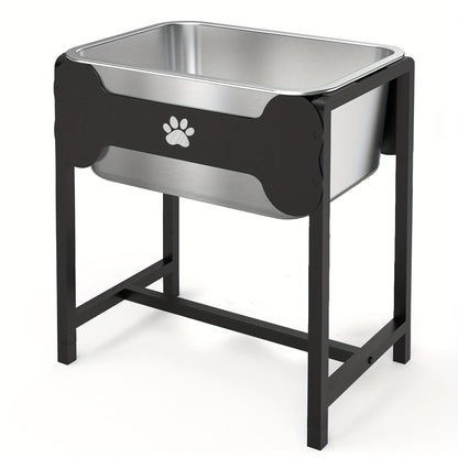 Upgraded Heavy-Duty Elevated Large Dog Water & Bowl - 3.6 Gallon Stainless Steel Feeding Station with Low-Slung Neck, Sturdy Metal Frame for Mastiff, German Shepherd,, Newfie - Indoor/Outdoor Use, Design, Water Bowls For Larg
