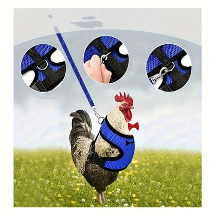 New Chicken Chest Harness Adjustable Chicken Leash Comfortable Breathable Elastic Chicken Vest for Poultry Pet Training Supplies
