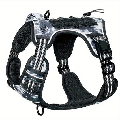 Tactical Harness For Large Dogs No Pull Adjustable Pet Harness Reflective Working Training Easy Control Pet Vest Military Service Dog Harnesses