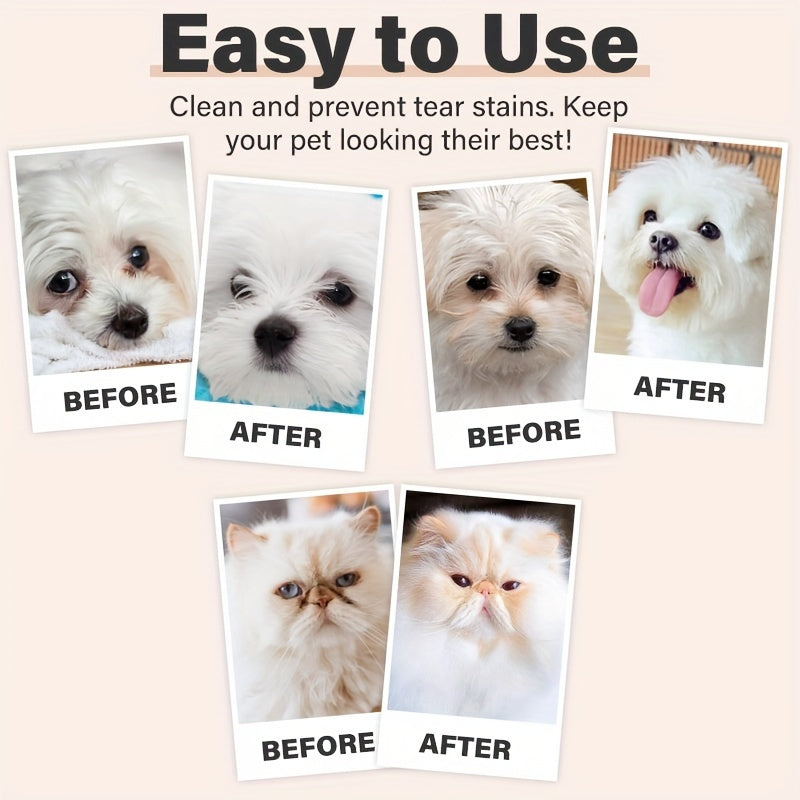 Pet Tear Stain Remover Gel 30g + Brush | Gentle Plant-Based Formula | Effective & Irritation-Free Eye Cleaning For Dogs & Cats
