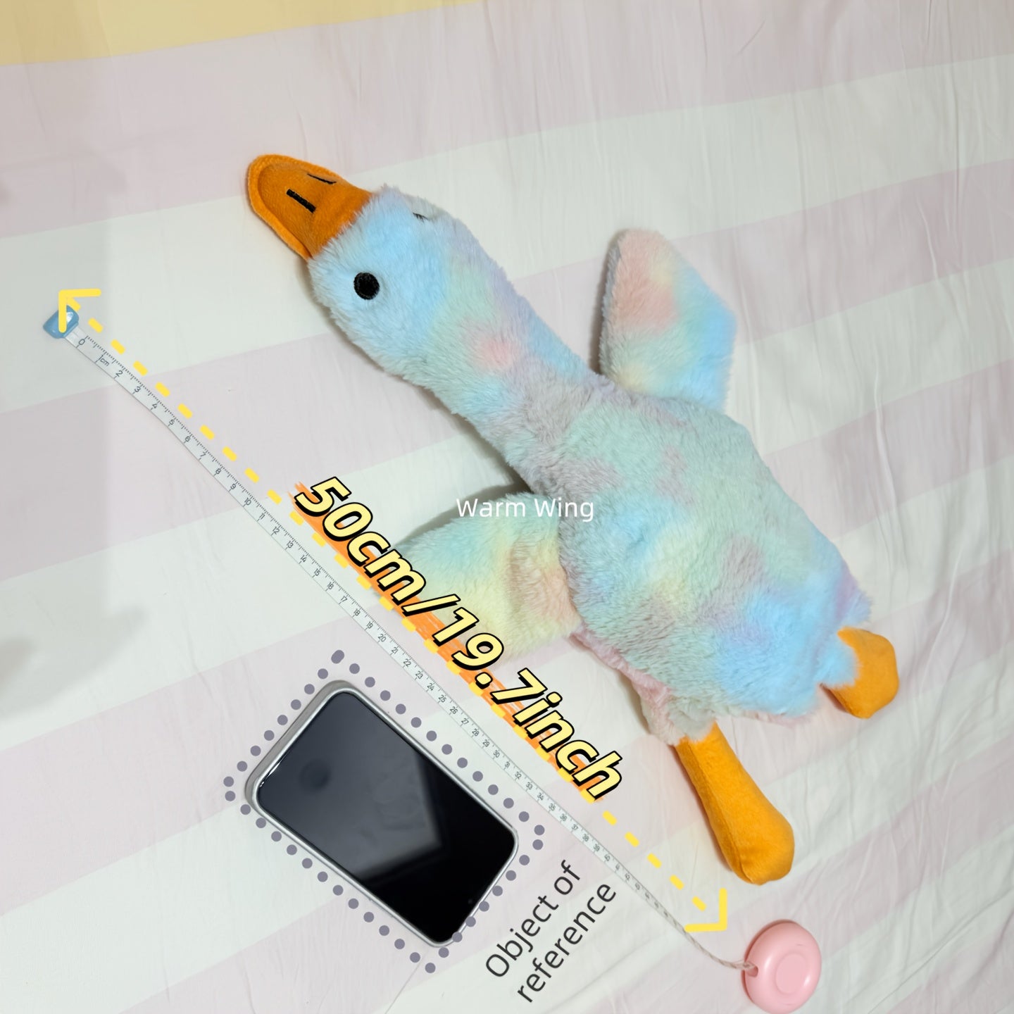 19.69inch Tie-Dye Duck Toy for Dogs & Cats - 2025 New Design with Embroidered Safety Eyes - Washable Pet Toy for Small to Large Pets, Calming Pet Toy, Playtime Fun for Pets, Perfect Christmas/Birthday Gift for Pets, Dog Toy,