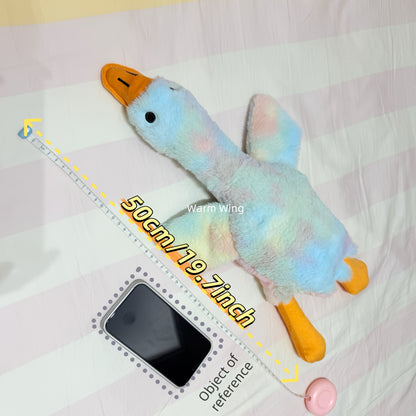 19.69inch Tie-Dye Duck Toy for Dogs & Cats - 2025 New Design with Embroidered Safety Eyes - Washable Pet Toy for Small to Large Pets, Calming Pet Toy, Playtime Fun for Pets, Perfect Christmas/Birthday Gift for Pets, Dog Toy,