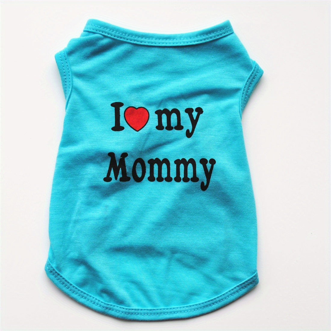 1pc Breathable Pet Vest for Summer Parties - Adorable 'I Love My Daddy/Mommy' Graphic Design for Dogs and Cats