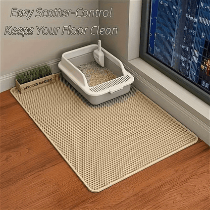 [Non-Slip Cat Litter Mat] Non-Slip Extra-Large Cat Litter Mat | Honeycomb Design, EVA Material, Leakproof & Easy to Clean, Multi-Color Options, Ideal for Home Pet Care, Litter Box Accessory, Durable Pet Mat