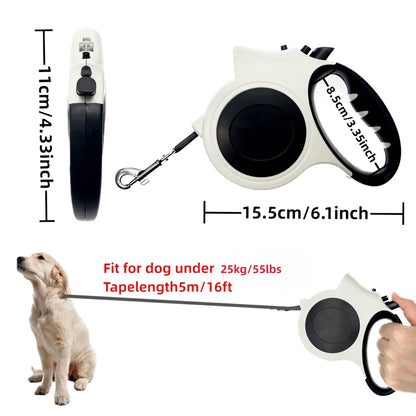 1pc Versatile 5M/16FT LED Retractable Dog Leash Illuminated Outdoor Pet Walking And Running Lead Adjustable Tractor Rope Design For Small And Medium-sized Dogs