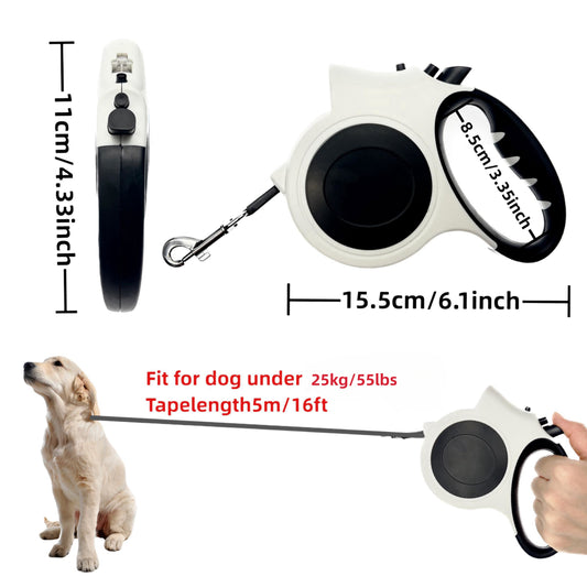1pc Versatile 5M/16FT LED Retractable Dog Leash Illuminated Outdoor Pet Walking And Running Lead Adjustable Tractor Rope Design For Small And Medium-sized Dogs
