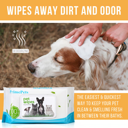 Dog Grooming Wipes, 600 Count, 6x8 Inch Deodorizing Wipes For Dogs & Cats, 100% Fragrance Free, Natural Pet Wipes For Cleaning Face Bum Eyes Ears Paws Teeth, Dog Wipes