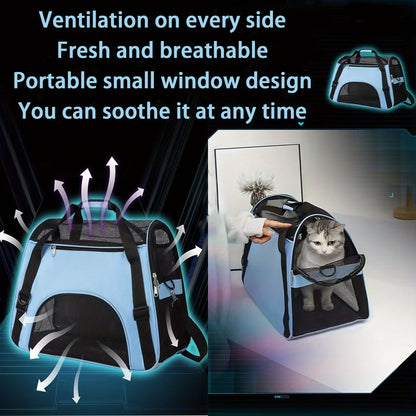 Cat Carrier Dog Carrier Pet Carrier, Airline Approved Soft-Sided Foldable Pet Bag Puppy Carrier With Breathable Mesh For Small Medium Cats Dogs Rabbit