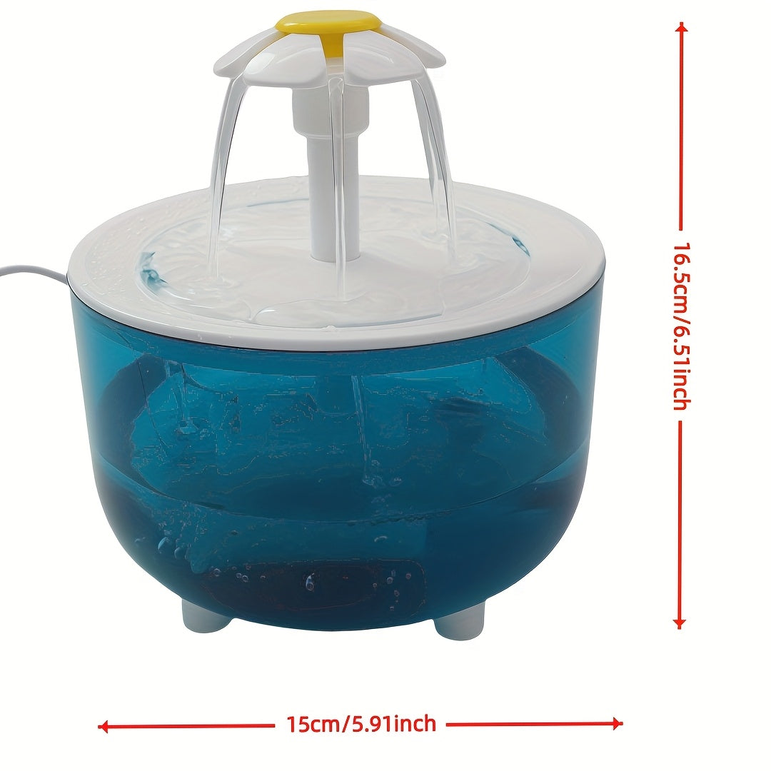 Cats and dogs pet new fountain flower water dispenser automatic cat water dispenser dog water dispenser food grade PP material, quiet operation, USB powered, safe and secure, suitable for cats and dogs large capacity Hallowee