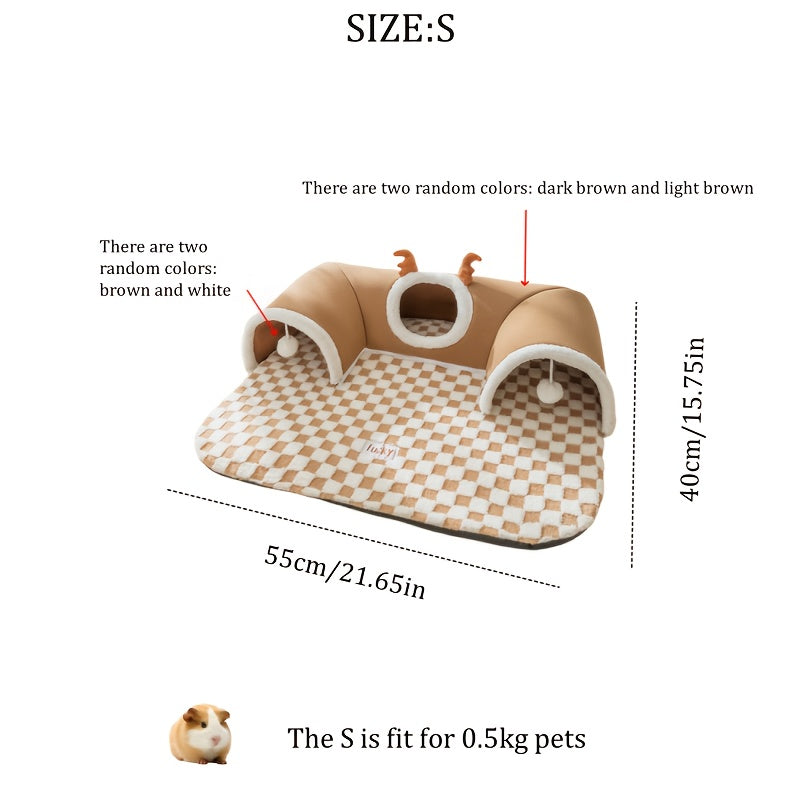 Cat Tunnel Cat Nest Small Pet Tunnel Small Pet Nest Elk Pet Nest Hide and Seek Toy Cat Tunnel Play Sleep Integrated Bear Shaped Tunnel Cat Nest Pet Nest Warm Nest Rabbit Hamster Tunnel Nest
