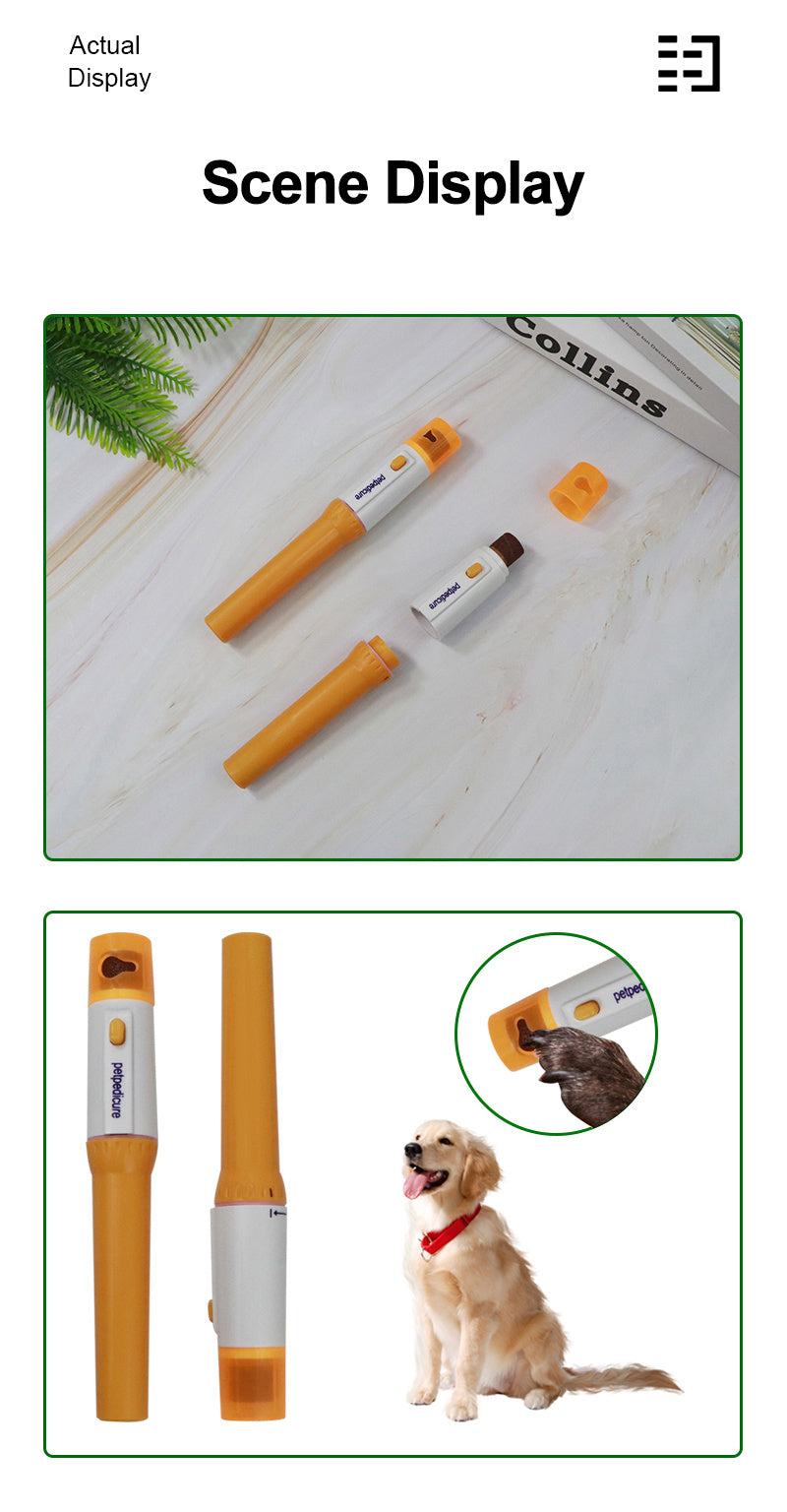 Pet Electric Nail Grinder - Durable Plastic, Battery-Powered, Safe for Dogs & Cats, Home Use, Pet Grooming Tool | Modern Design | Durable Plastic Grinder, Pet Nail Care, Without Battery